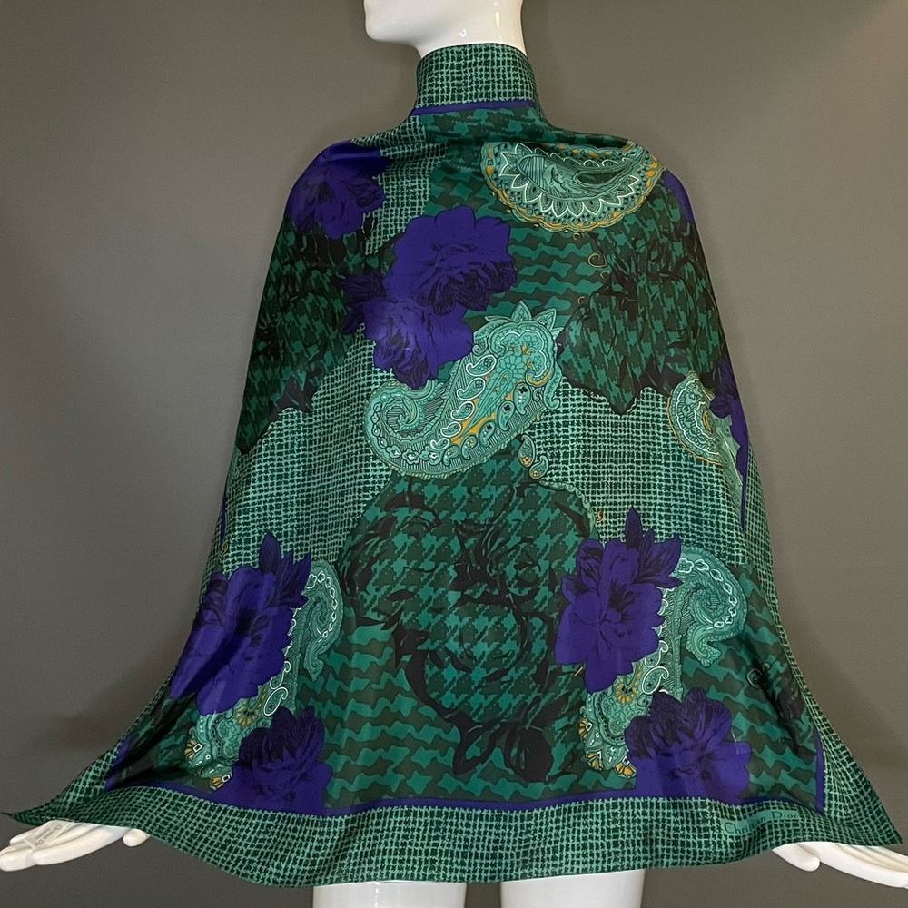 Dior Green and Purple Scarf